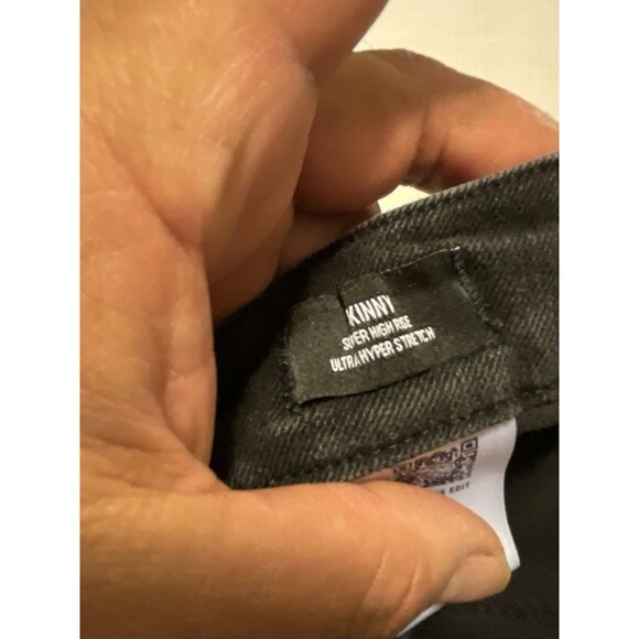 Express Ultra Hyper super skinny black stretch Denim jeans pants Small - Picture 7 of 11